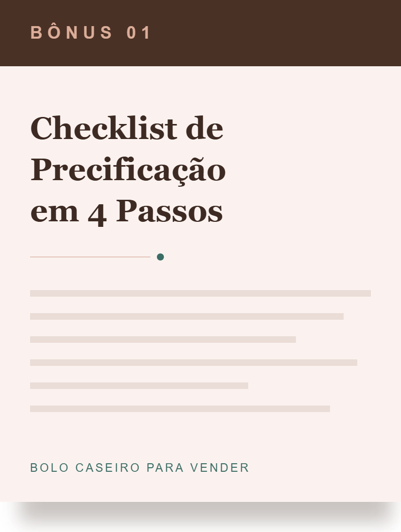 mockup do bônus Checklist de Precificação em 4 Passos