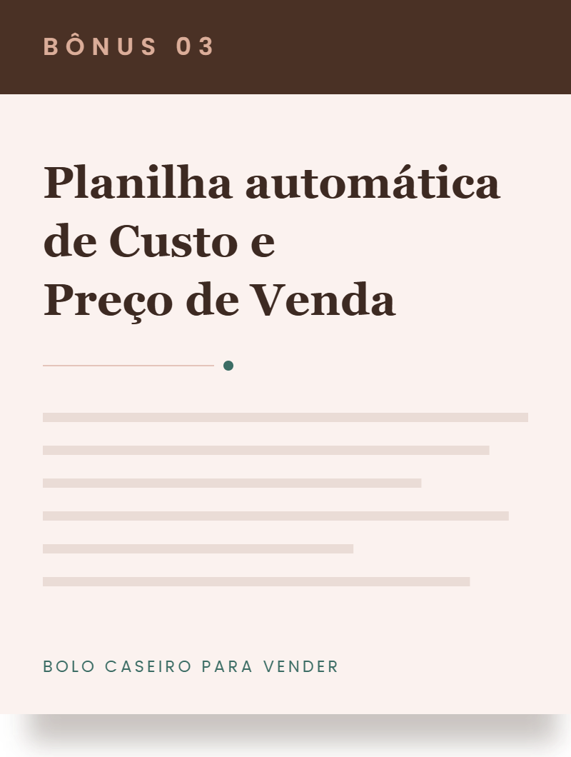 mockup do bônus Planilha automática de Custo e Preço de Venda